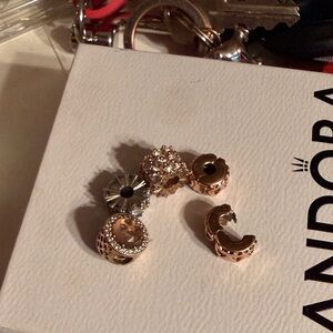 Pandora Rose Gold and Silver Charm Collection getting all 5 pieces
